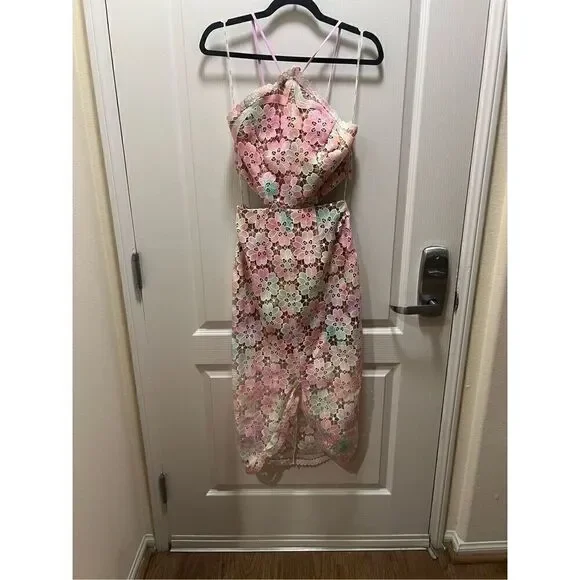 Elliatt Salerno Floral lace Wedding guest dress multicolor size S NWT $394 - Picture 4 of 8